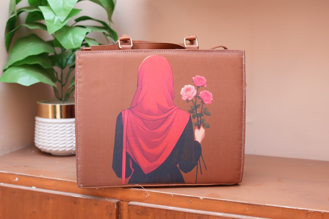 Rose Grace Printed Tote Bag – Rust