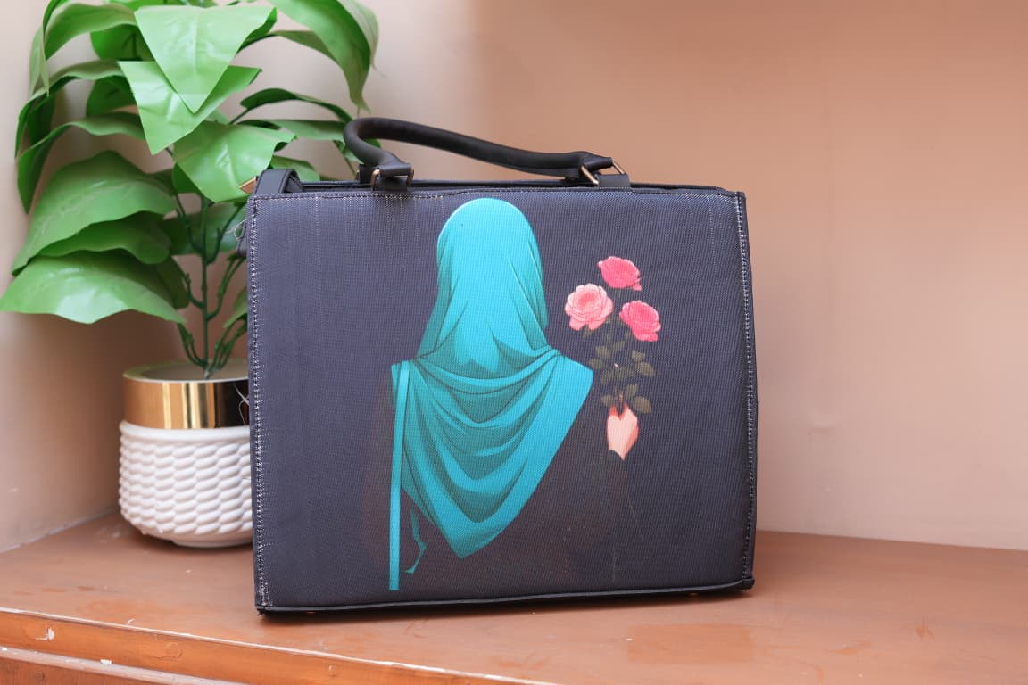 Rose Grace Printed Tote Bag – Royal Blue