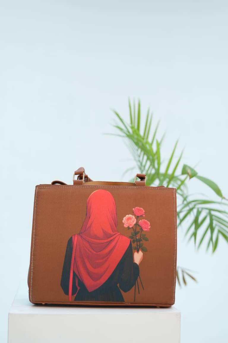 Rose Grace Printed Tote Bag – Rust