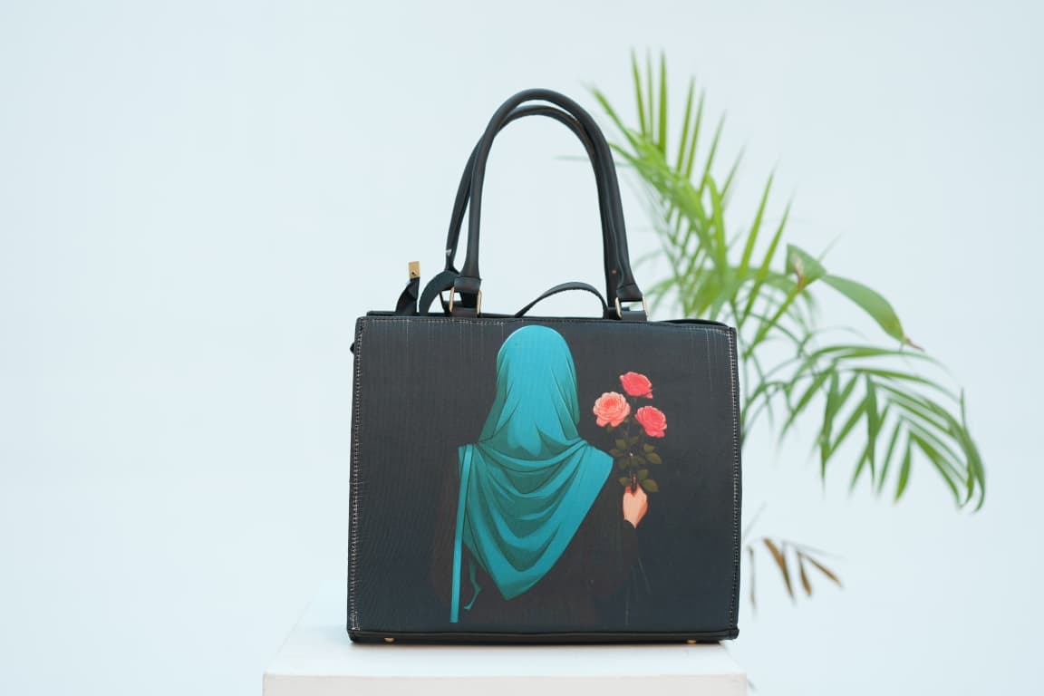 Rose Grace Printed Tote Bag – Royal Blue